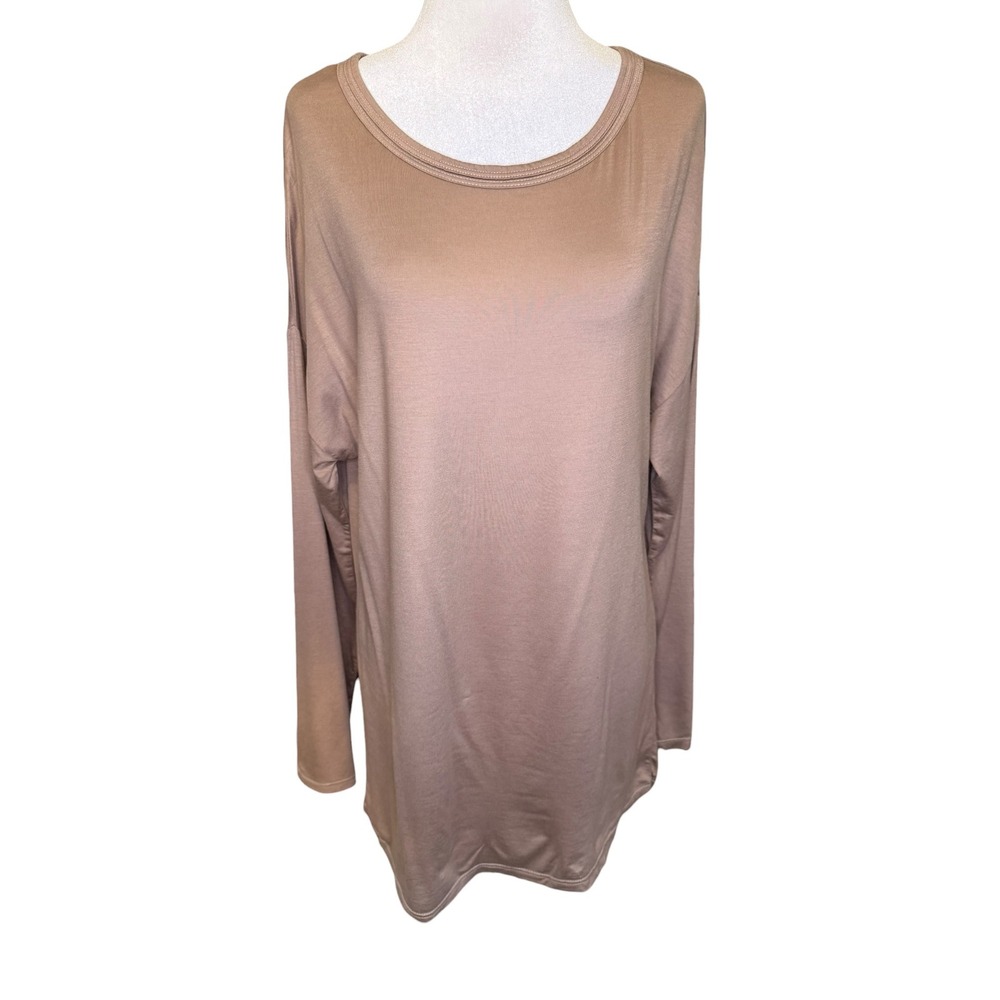 AG Adriano Goldschmied Womens‎ New Cork Tan Lyocell Long Sleeve Top Small NWT